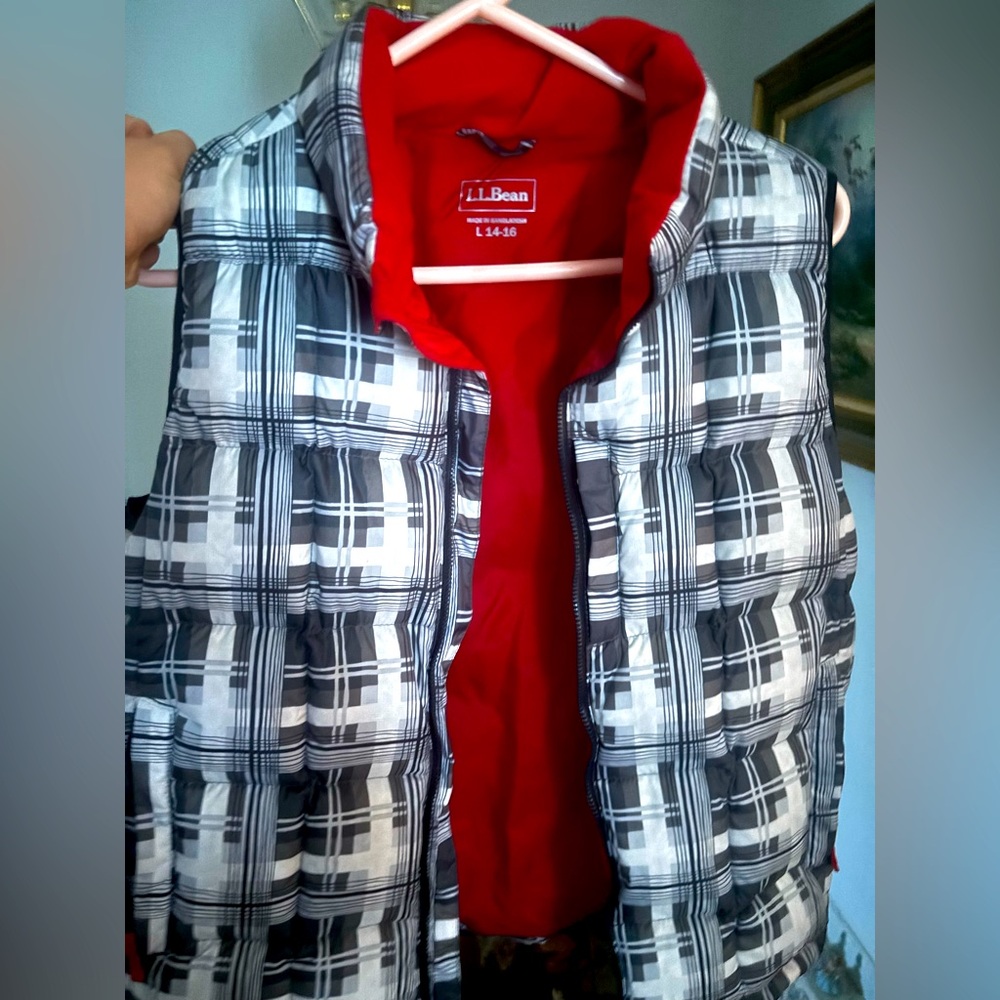 L.L. Bean Plaid Puffer Vest